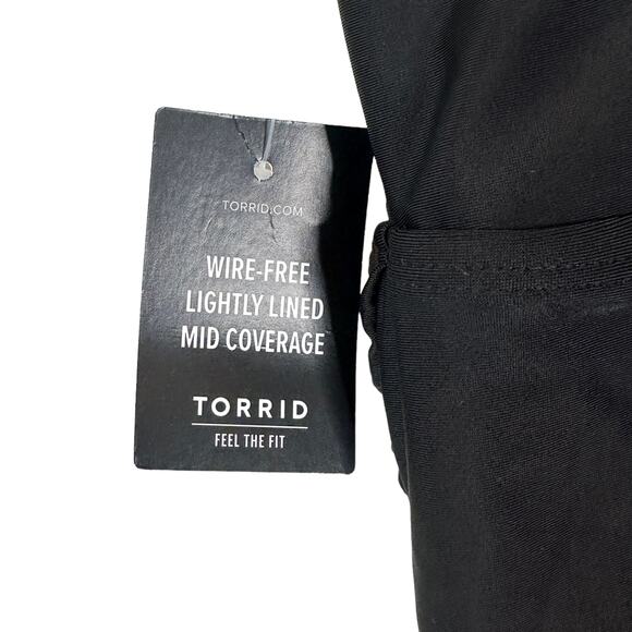 Torrid Lattice Ruched Front One Piece Swimsuit Black Plus Size 5X NWT - Picture 8 of 13